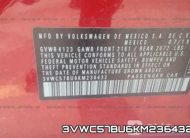 3VWC57BU6KM236432 фото 10