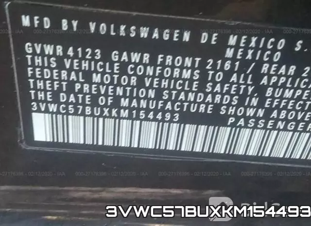 3VWC57BUXKM154493 фото 10