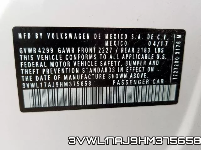 3VWL17AJ9HM375658 фото 2