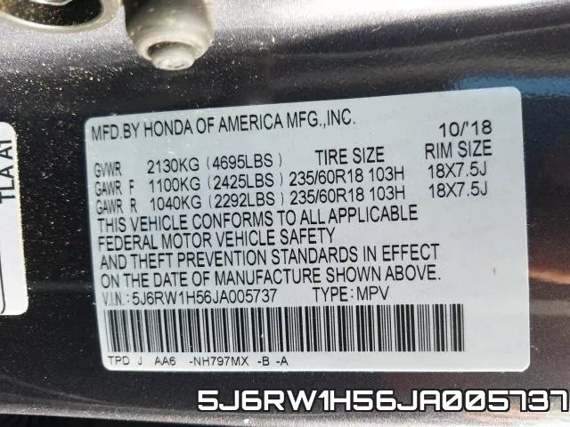 5J6RW1H56JA005737 фото 2