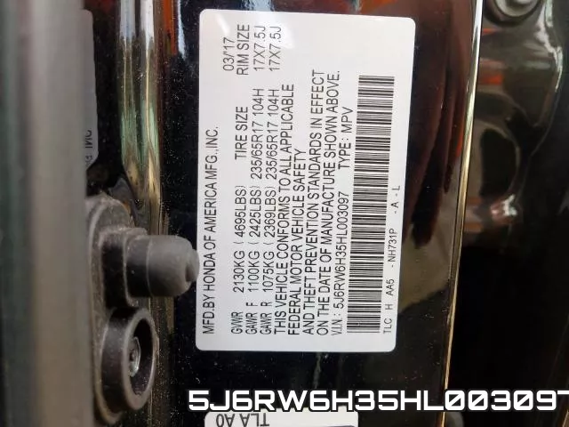 5J6RW6H35HL003097 фото 2