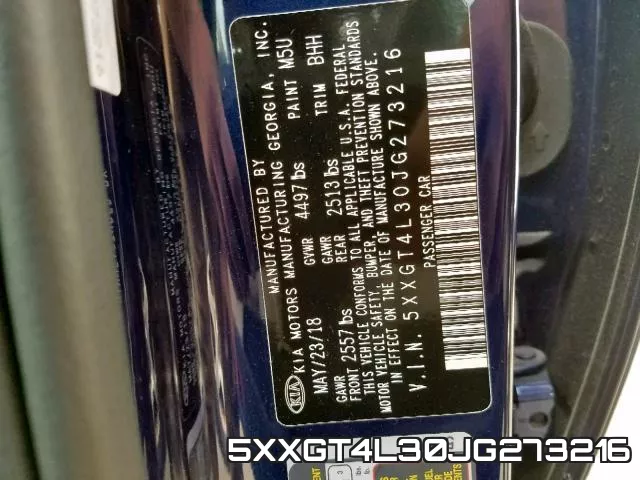5XXGT4L30JG273216 фото 2