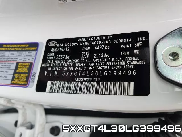 5XXGT4L30LG399496 фото 2
