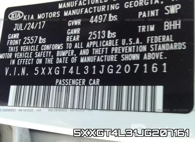 5XXGT4L31JG207161 фото 10