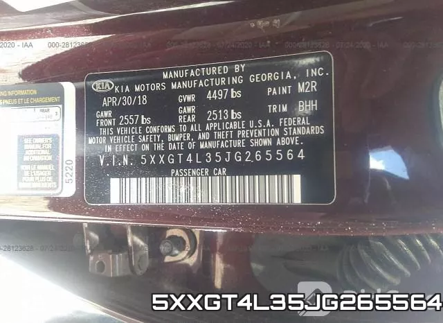 5XXGT4L35JG265564 фото 10