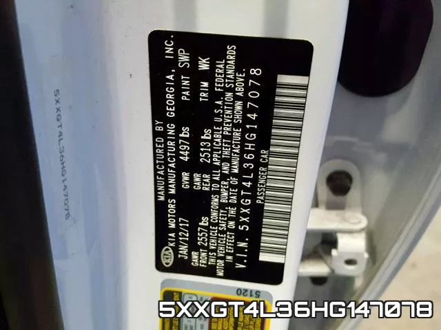5XXGT4L36HG147078 фото 2