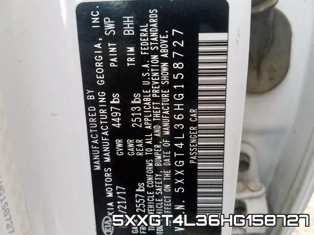 5XXGT4L36HG158727 фото 2
