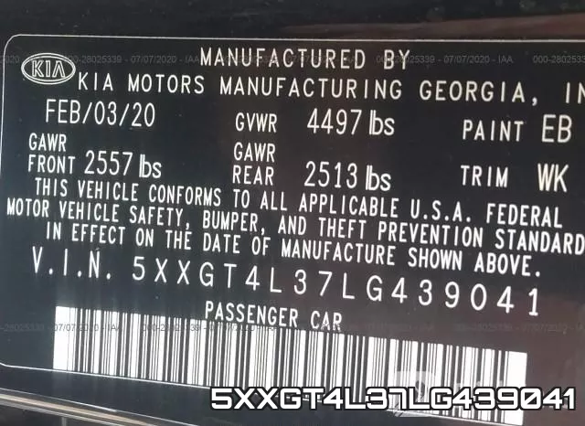 5XXGT4L37LG439041 фото 10