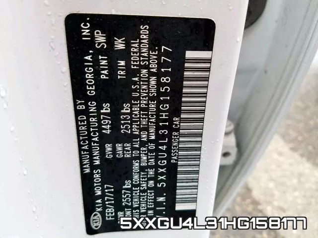 5XXGU4L31HG158177 фото 2