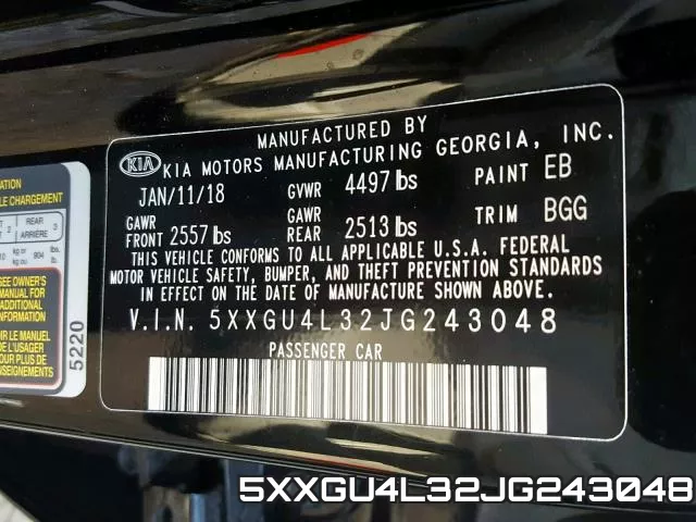 5XXGU4L32JG243048 фото 2