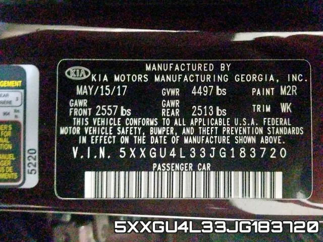 5XXGU4L33JG183720 фото 2