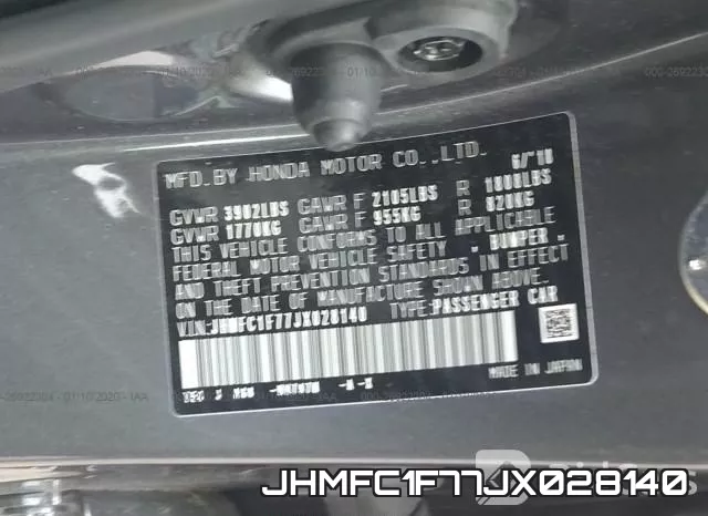 JHMFC1F77JX028140 фото 10