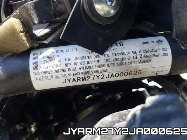 JYARM27Y2JA000625 фото 2