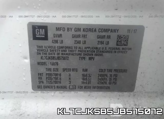 KL7CJKSB5JB575072 фото 10