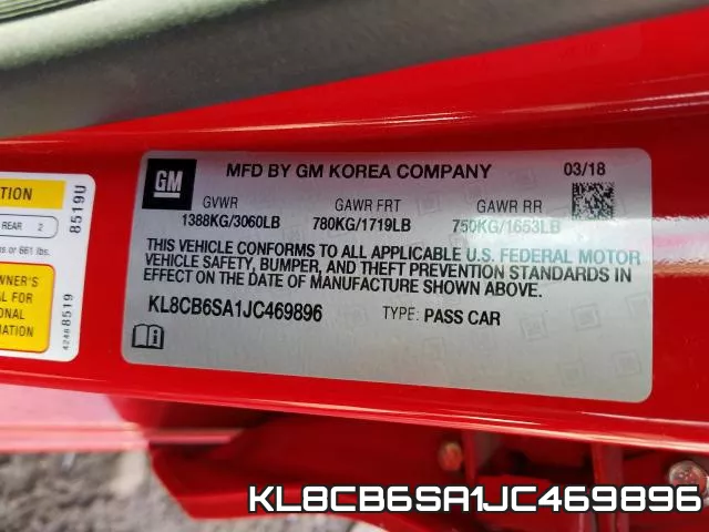 KL8CB6SA1JC469896 фото 2