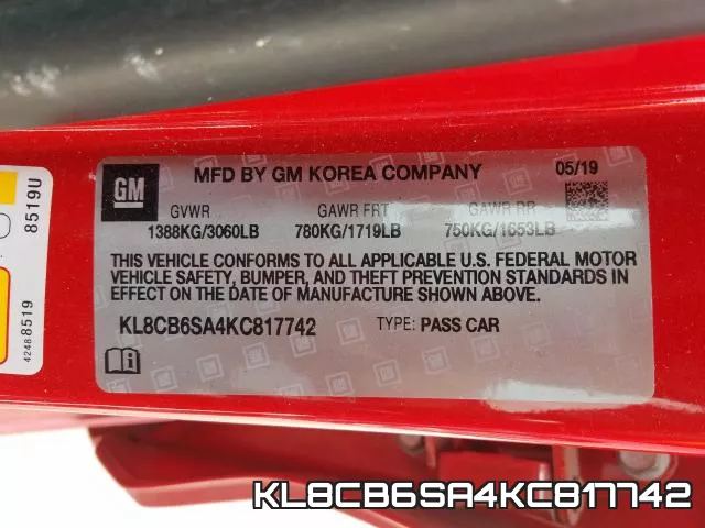 KL8CB6SA4KC817742 фото 2