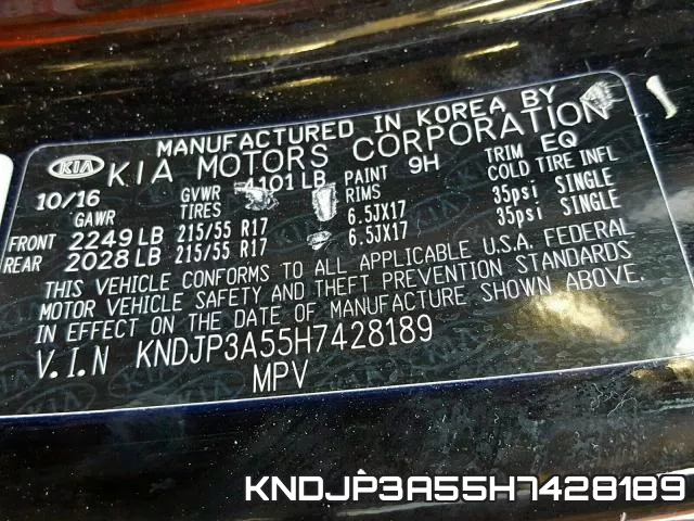 KNDJP3A55H7428189 фото 2