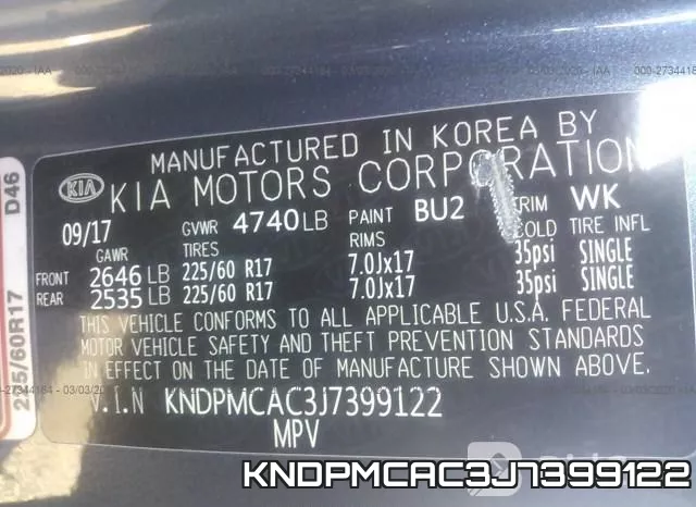 KNDPMCAC3J7399122 фото 10