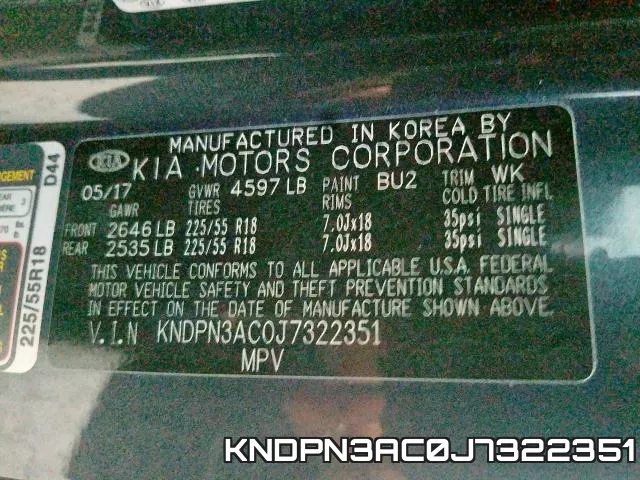 KNDPN3AC0J7322351 фото 2