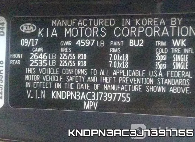 KNDPN3AC3J7397755 фото 9