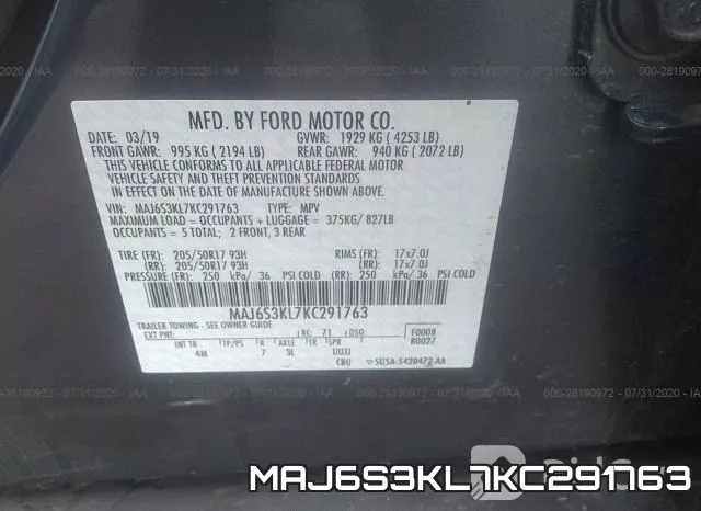 MAJ6S3KL7KC291763 фото 8