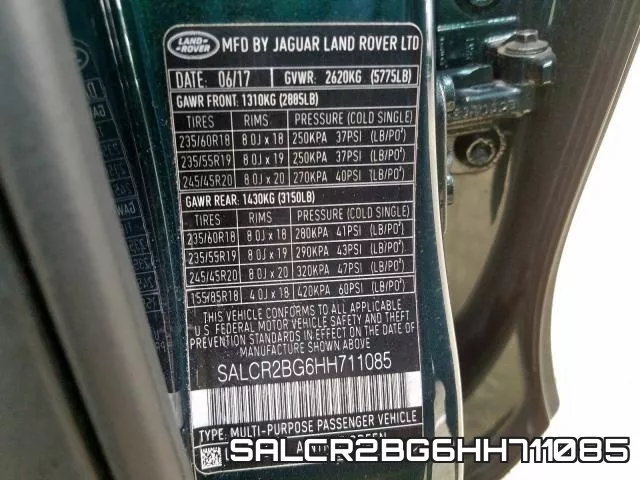 SALCR2BG6HH711085 фото 2