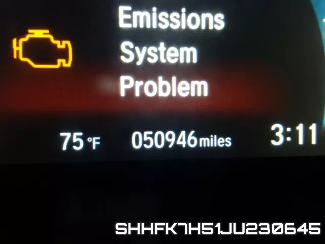 SHHFK7H51JU230645 фото 9