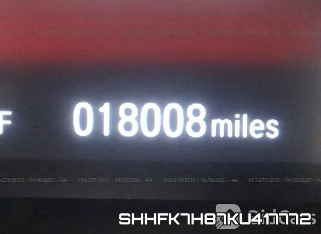 SHHFK7H87KU417772 фото 8