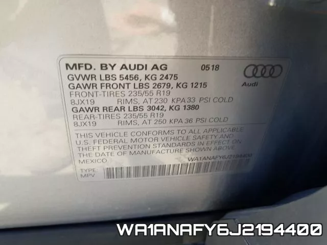 WA1ANAFY6J2194400 фото 2