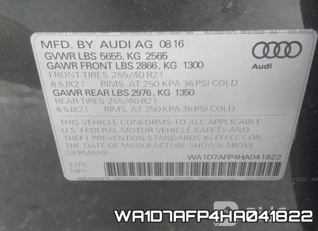 WA1D7AFP4HA041822 фото 10