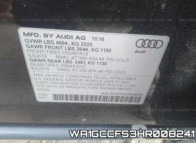 WA1GCCFS3HR008241 фото 10