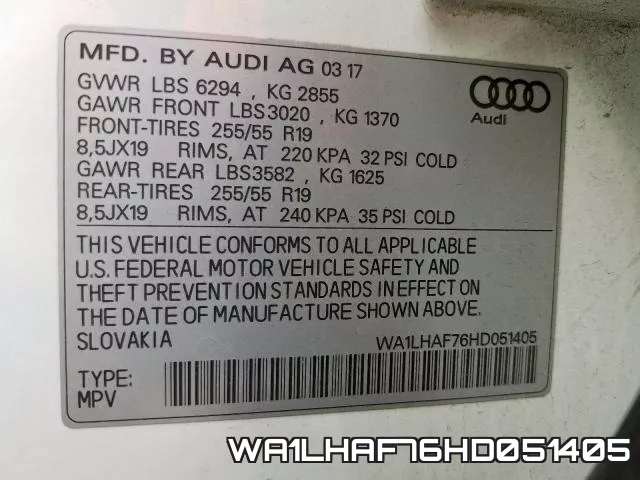 WA1LHAF76HD051405 фото 2