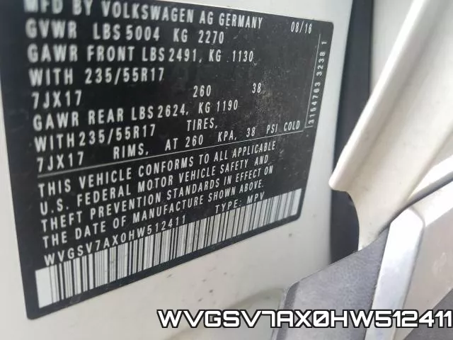 WVGSV7AX0HW512411 фото 2