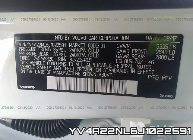 YV4A22NL6J1022591 фото 10
