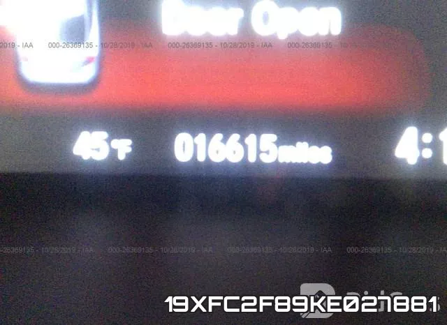 19XFC2F89KE027881 фото 8