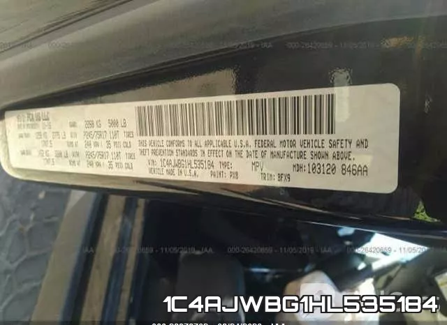 1C4AJWBG1HL535184 фото 10