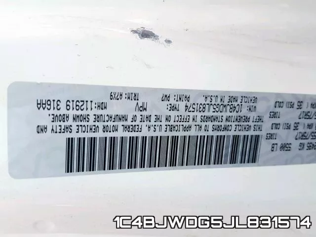 1C4BJWDG5JL831574 фото 2