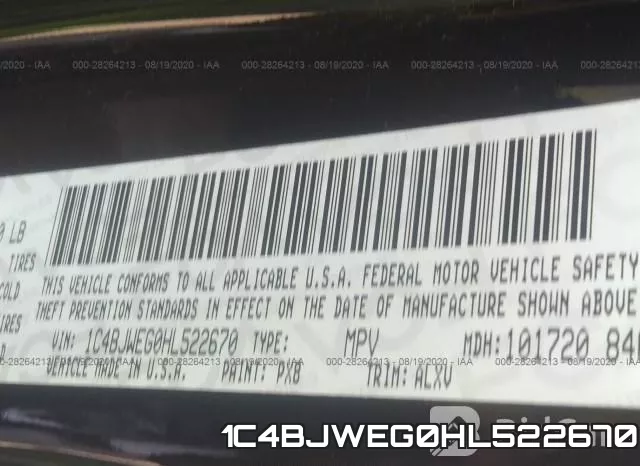 1C4BJWEG0HL522670 фото 10