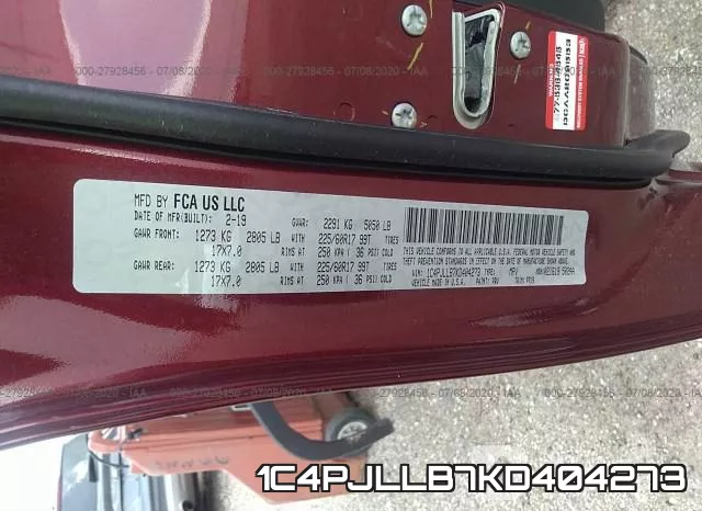1C4PJLLB7KD404273 фото 10
