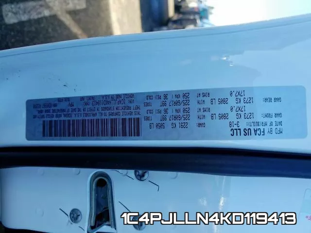 1C4PJLLN4KD119413 фото 2