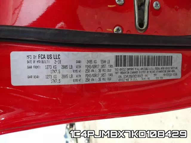 1C4PJMBX7KD108429 фото 2