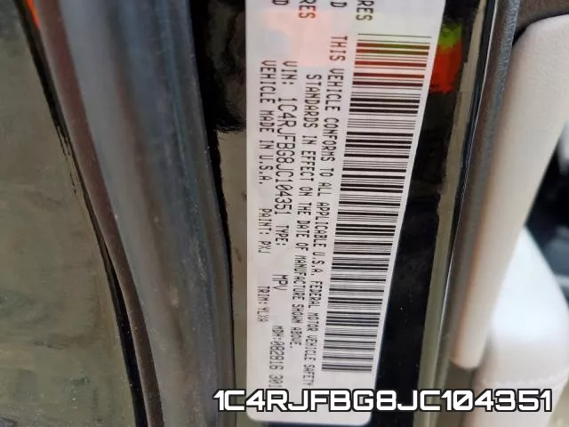 1C4RJFBG8JC104351 фото 2