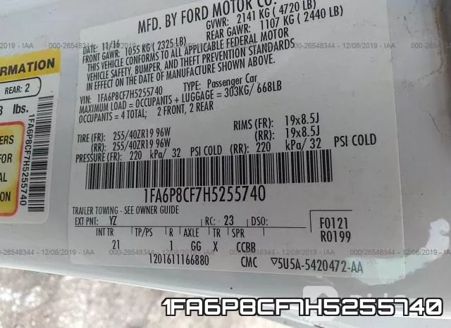 1FA6P8CF7H5255740 фото 10