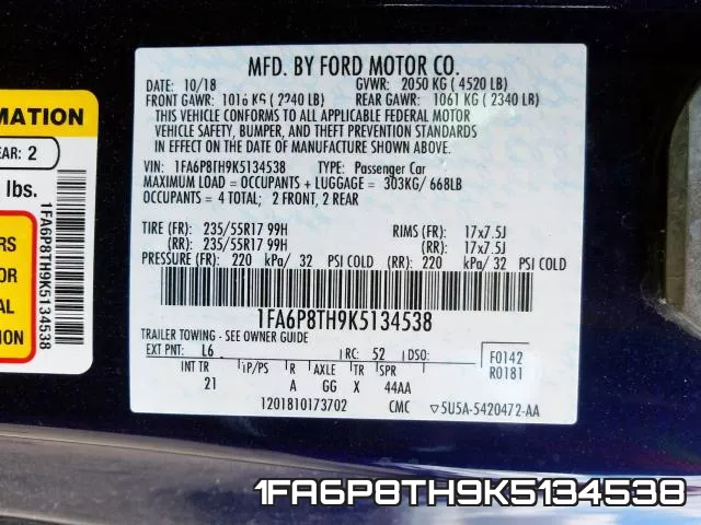 1FA6P8TH9K5134538 фото 2