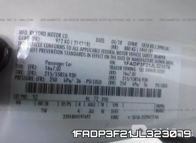 1FADP3F21JL323079 фото 10
