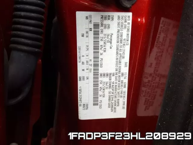 1FADP3F23HL208929 фото 2