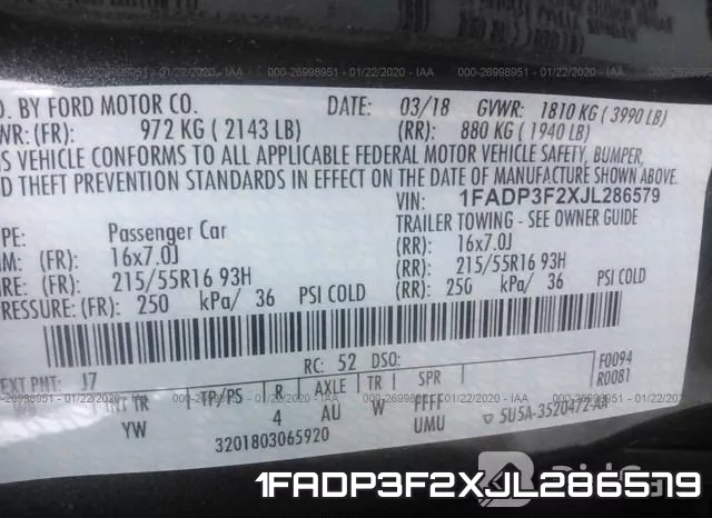 1FADP3F2XJL286579 фото 10