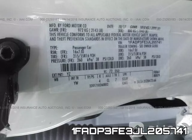1FADP3FE3JL205741 фото 10