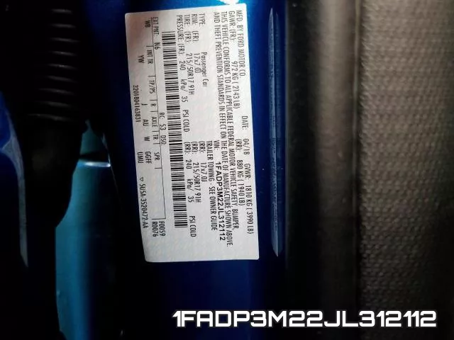 1FADP3M22JL312112 фото 2