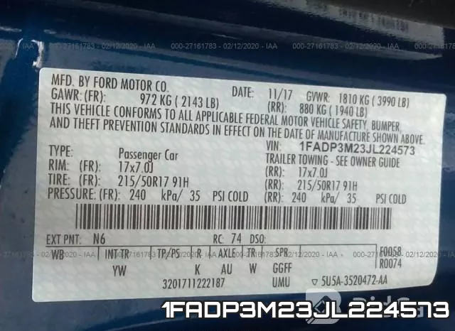 1FADP3M23JL224573 фото 10